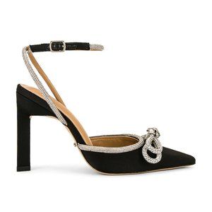 Tony Bianco | Shoes | New Tony Bianco Elsie Heel In Black Satin Silver  Crystal Bow Heeled Pump 7 37 | Poshmark